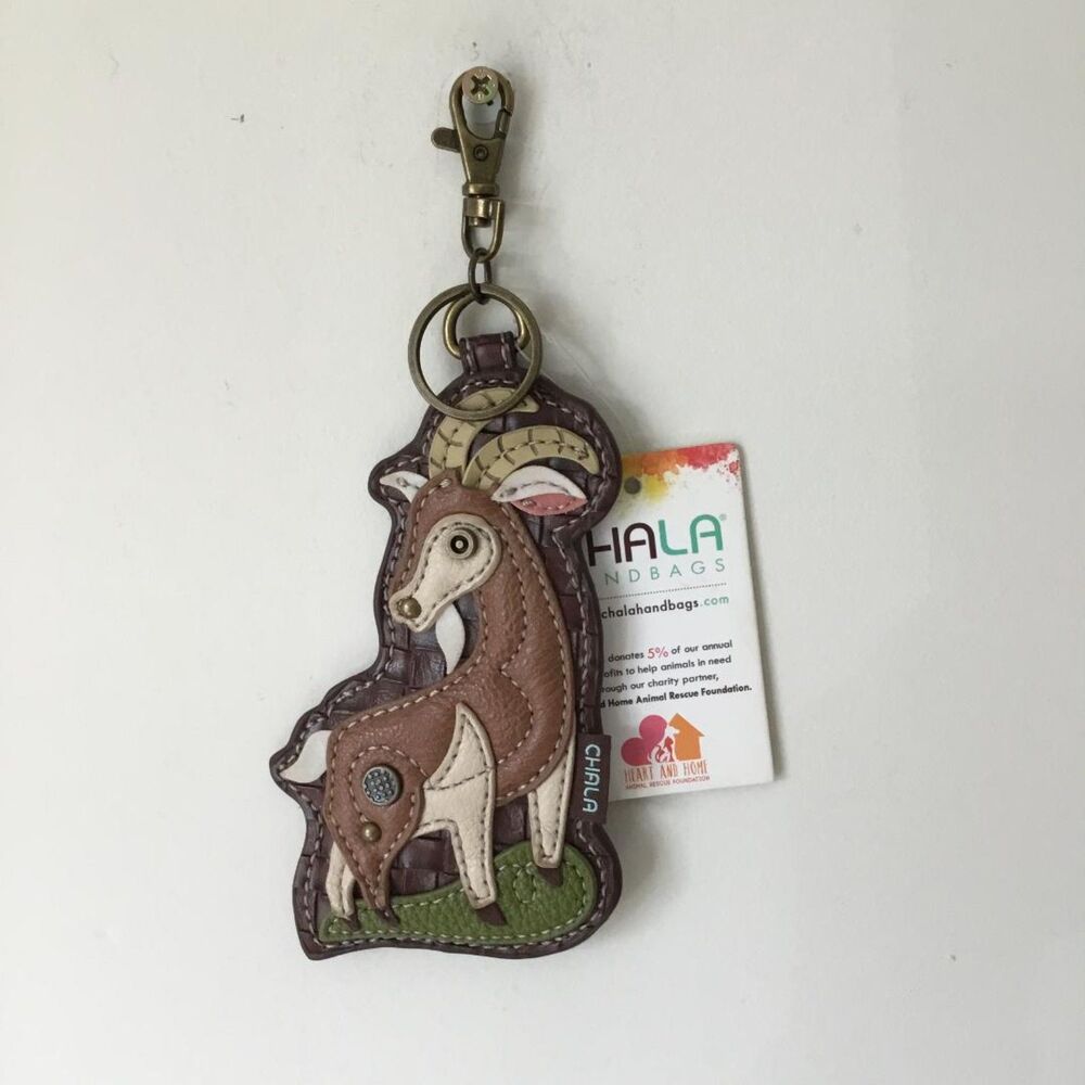 Chala Goat Key Fob Bag Charm with Coin Purse NWT